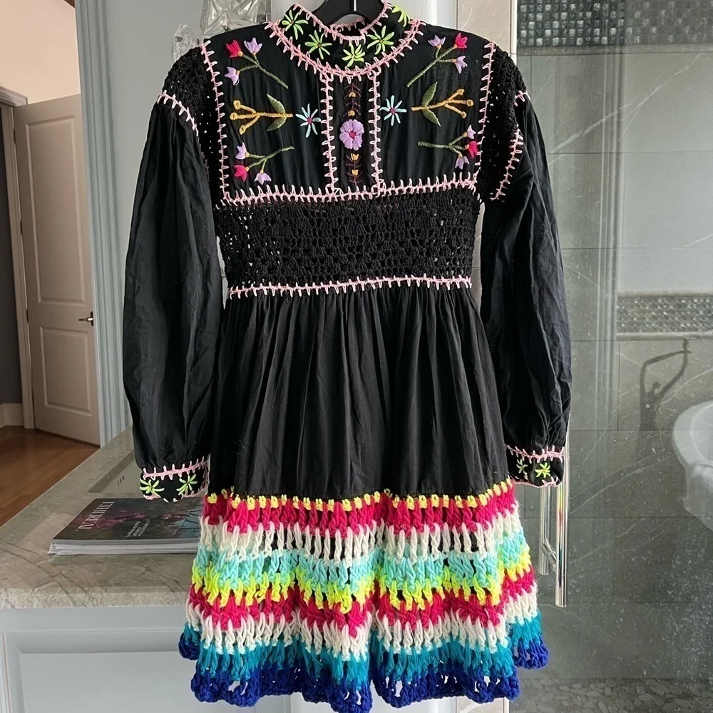 CELIAB Scarlet Floral Multicolor Embroidered Dress - Picture 5 of 15